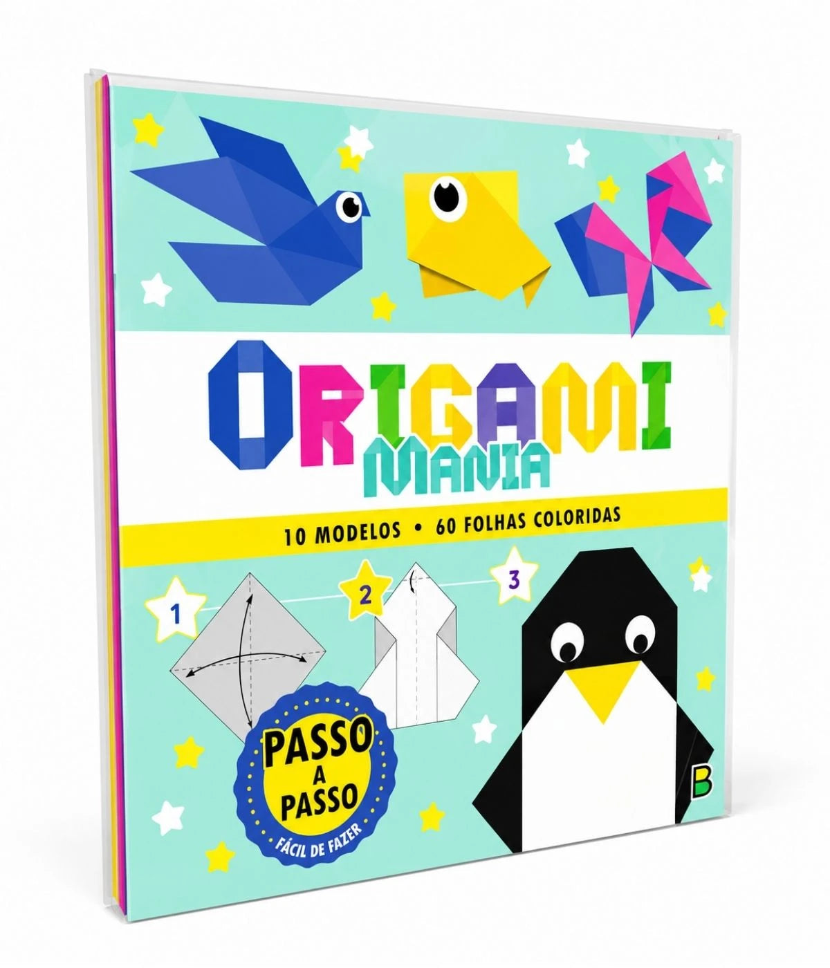 Livros e papéis para dobradura presenteavel, colorir e criar