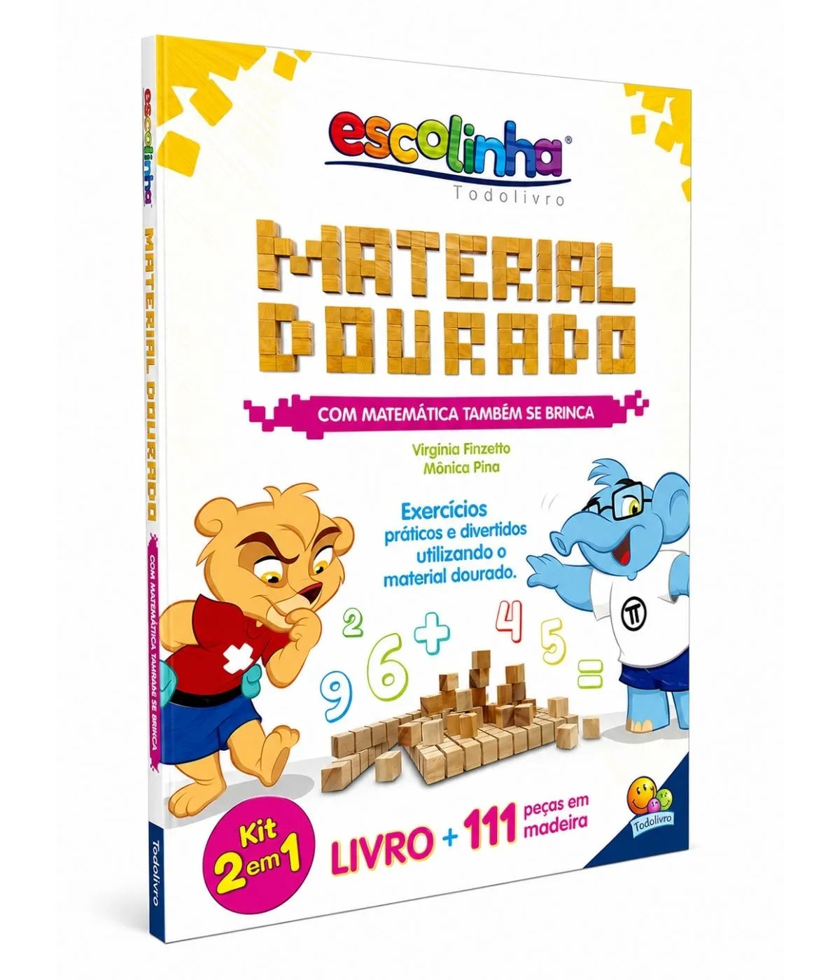Kit Matemática Material Dourado Tangram Blocos Lógicos