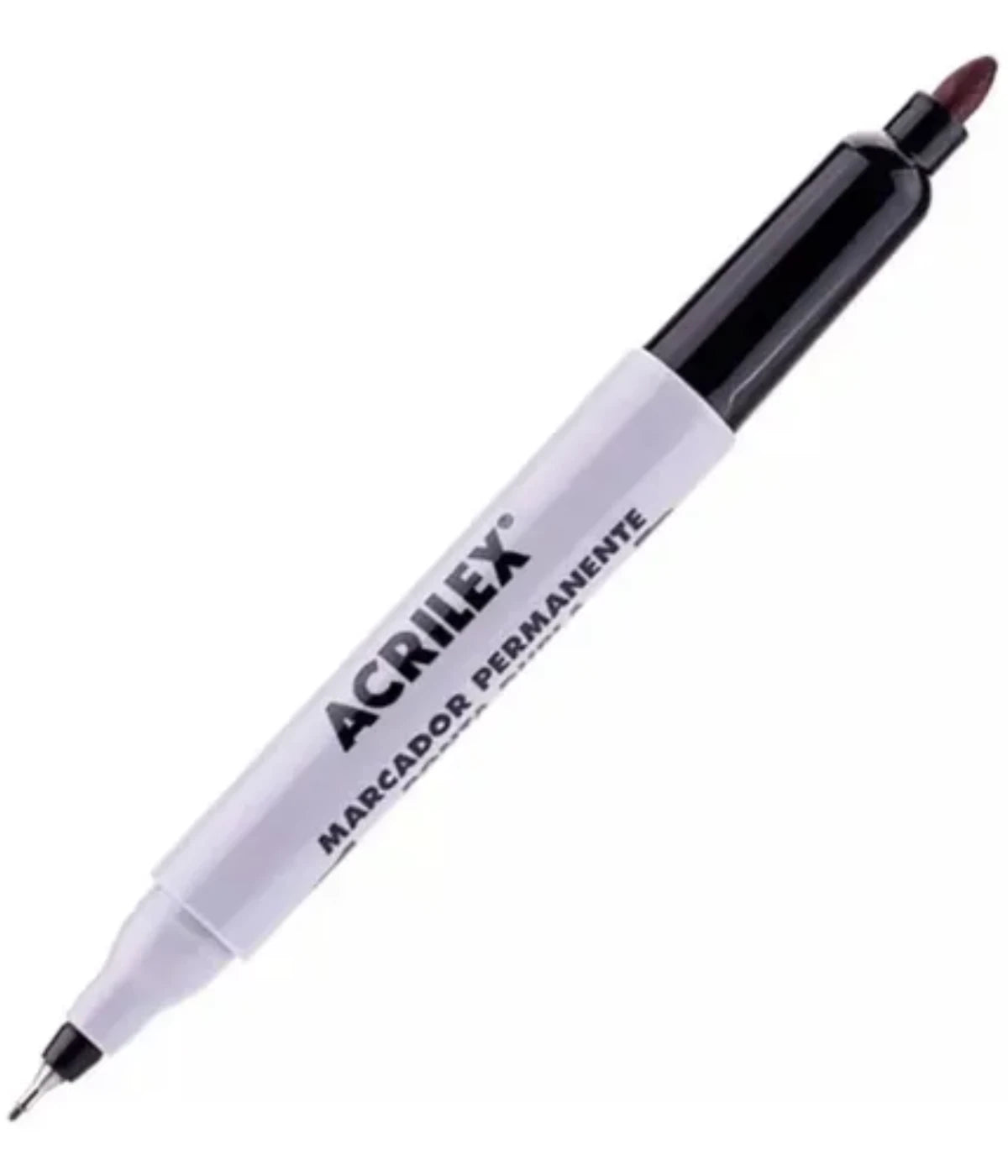 Marcador Permanente Preto Acrilex Ponta Dupla 0,4 e 1,0mm
