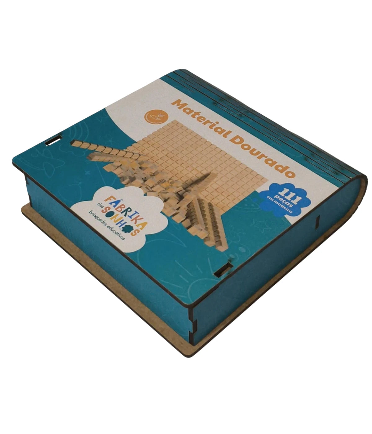Material Dourado Madeira 111 Peças Com Estojo