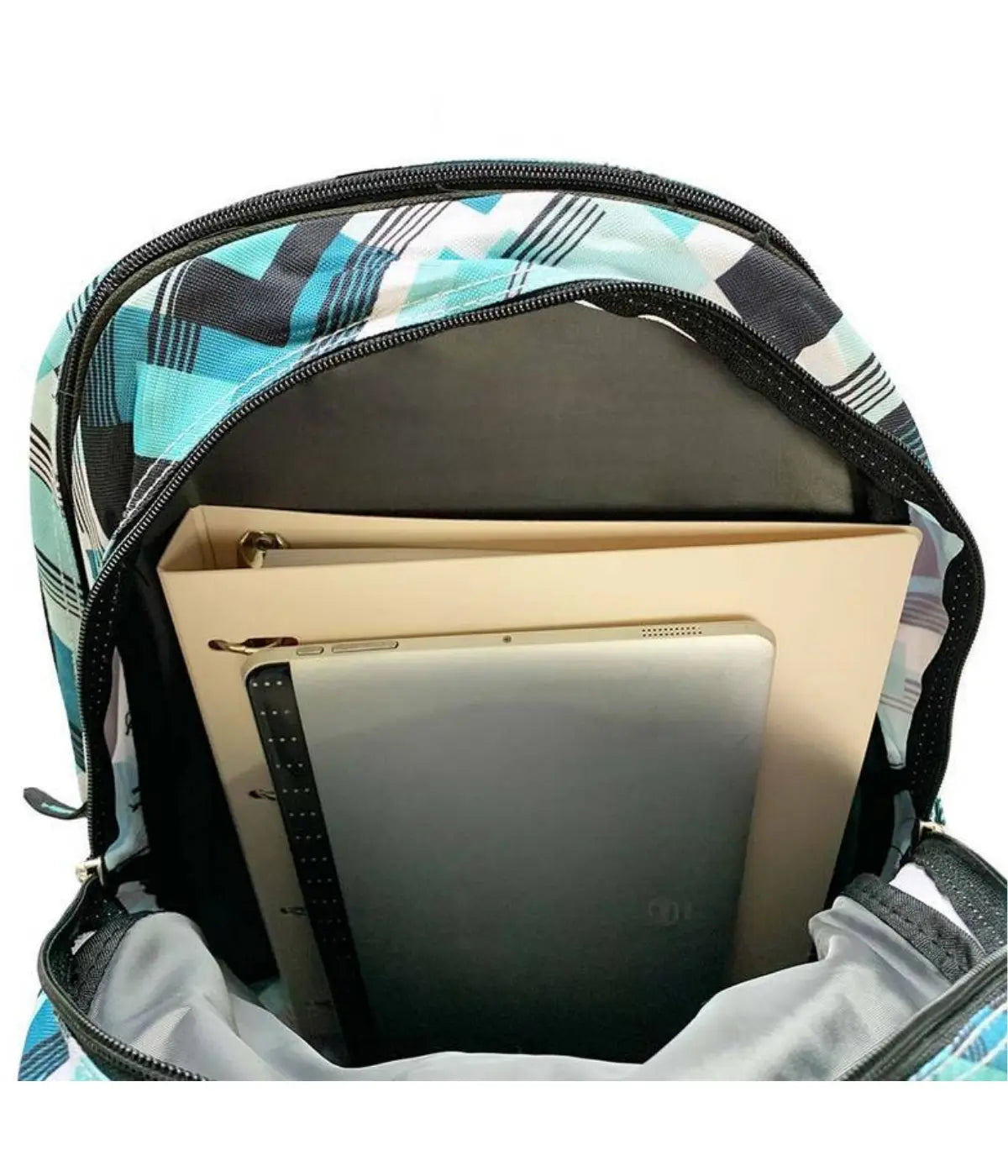 Mochila Yes All 2 Divisões Bolso Frontal Bordado Azul