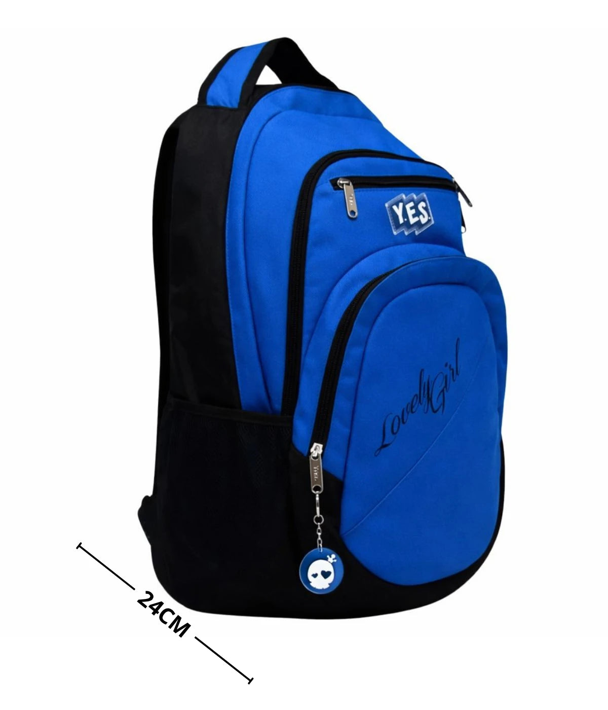 Mochila Yes Lovely Girl 2 Divisões Bolso Frontal Azul