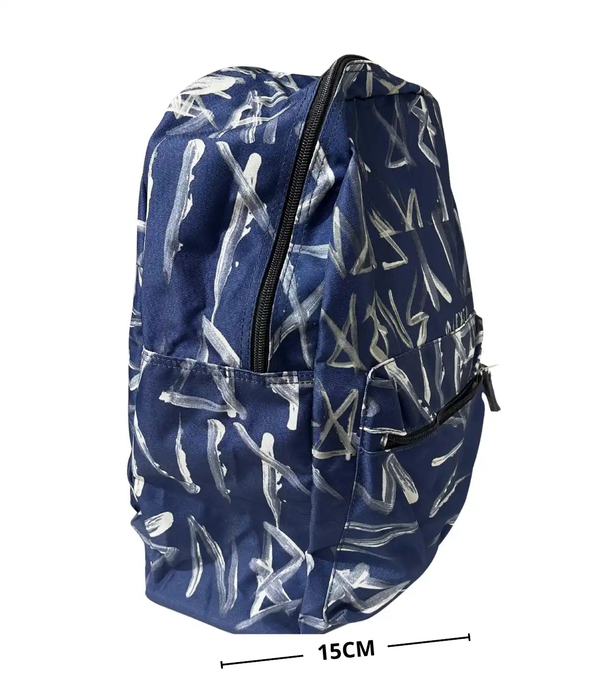 Mochila Escolar Yes Street Azul e Branco Leve Juvenil