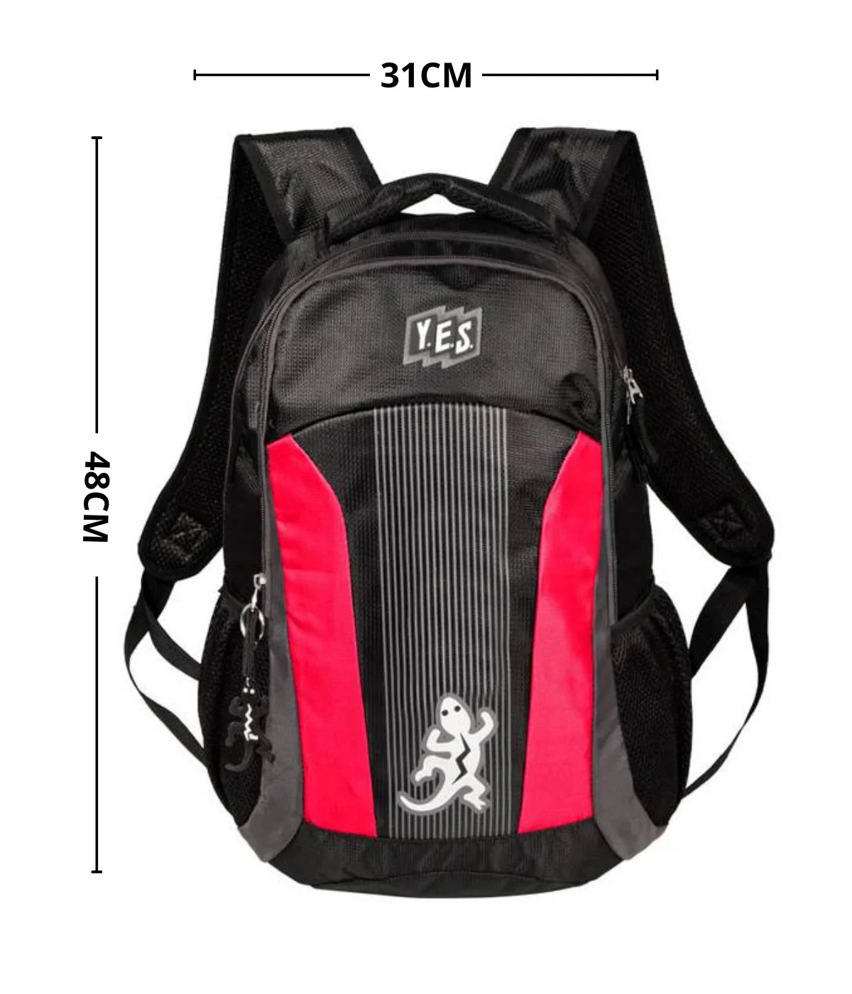 Mochila Escolar Yes 2 Divisões Preta e Azul Reforçada