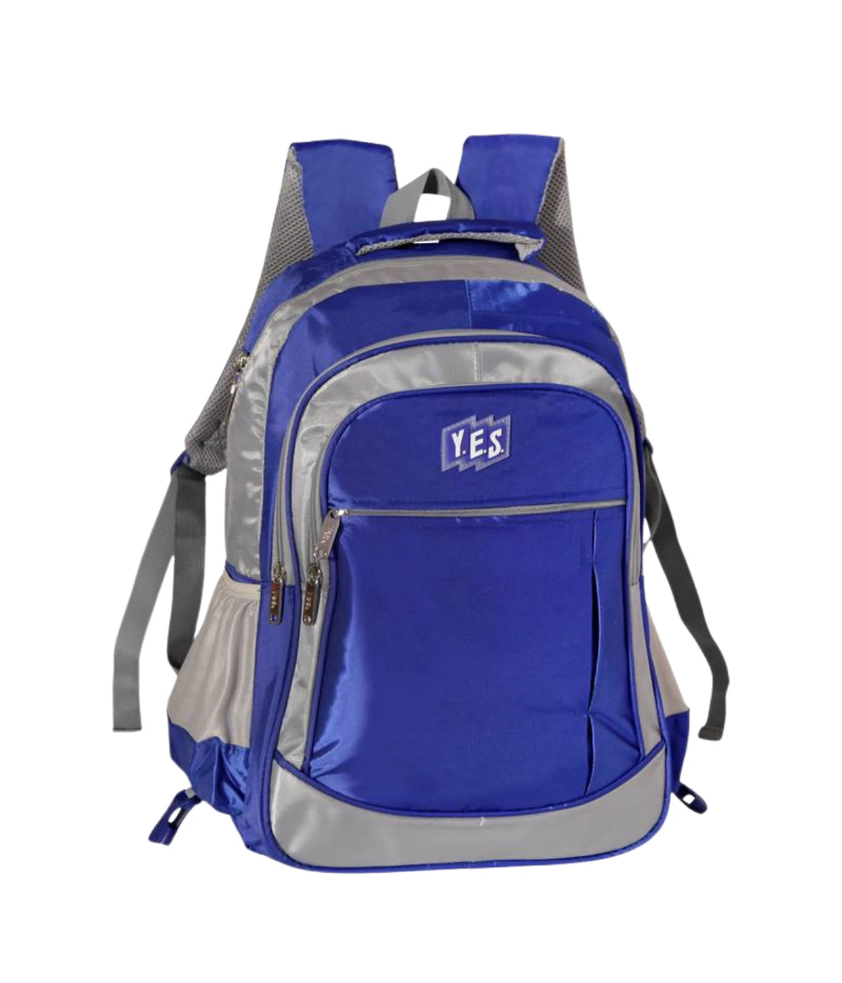 Mochila Yes com Carrinho Removível Azul e Cinza Escolar