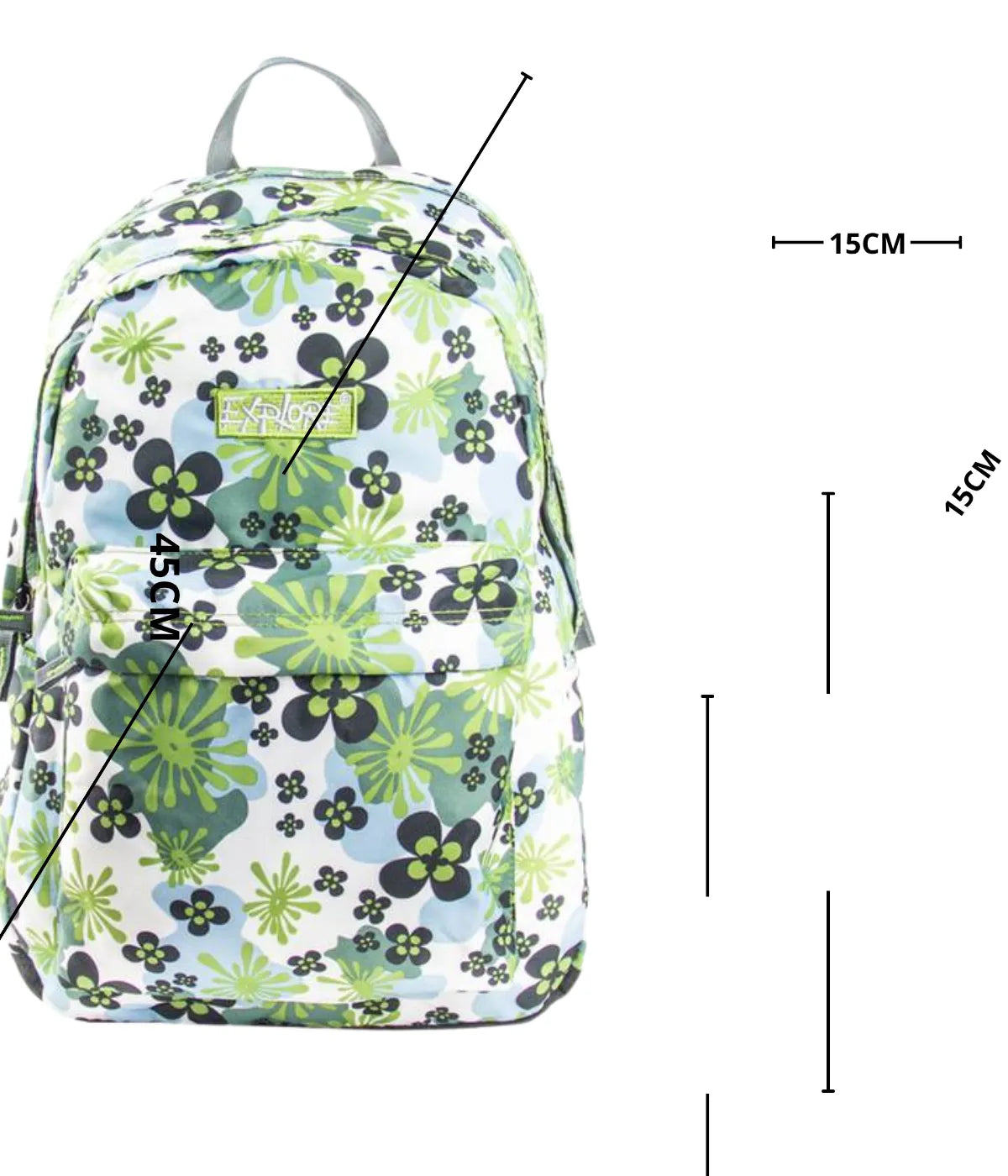Mochila Escolar Yes Street Estampa Florida Verde Leve