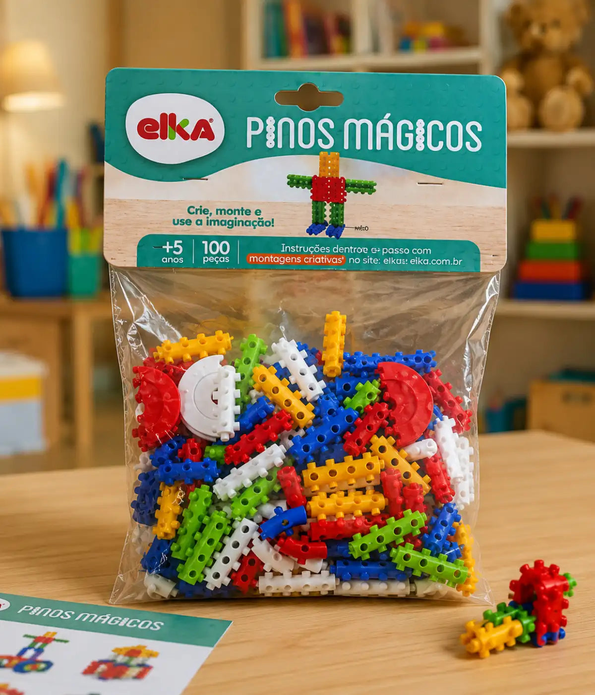 Pinos Mágicos Elka 30 Peças Brinquedo Educativo +5 Anos