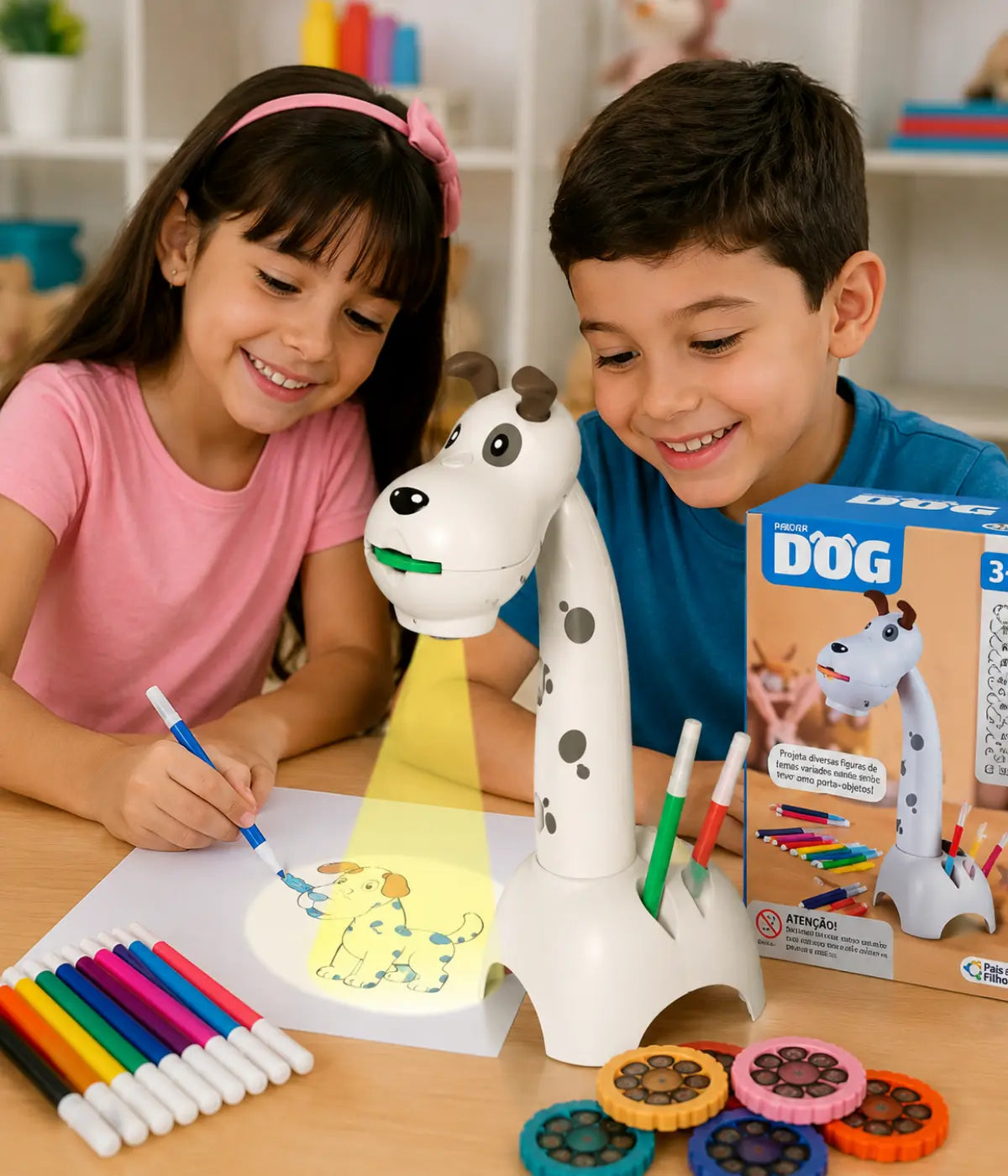 Projetor para Desenho Infantil Cachorro "DOG" com 48 imagens