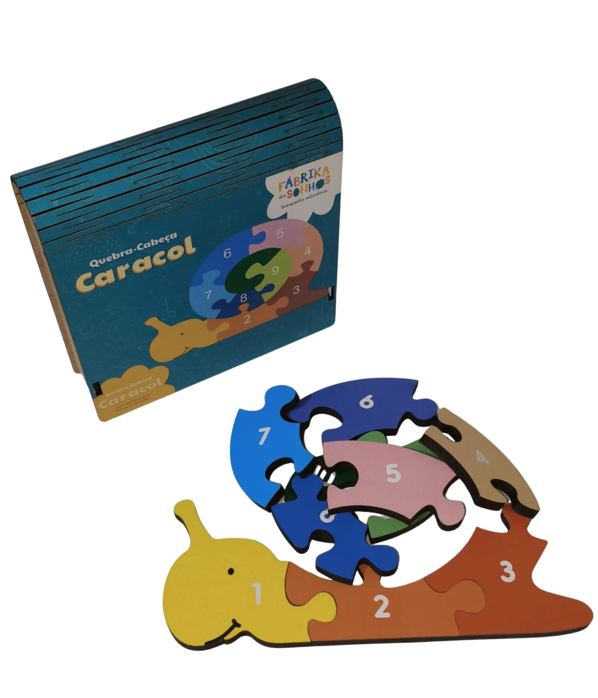 Quebra-cabeça Caracol Números MDF 6mm