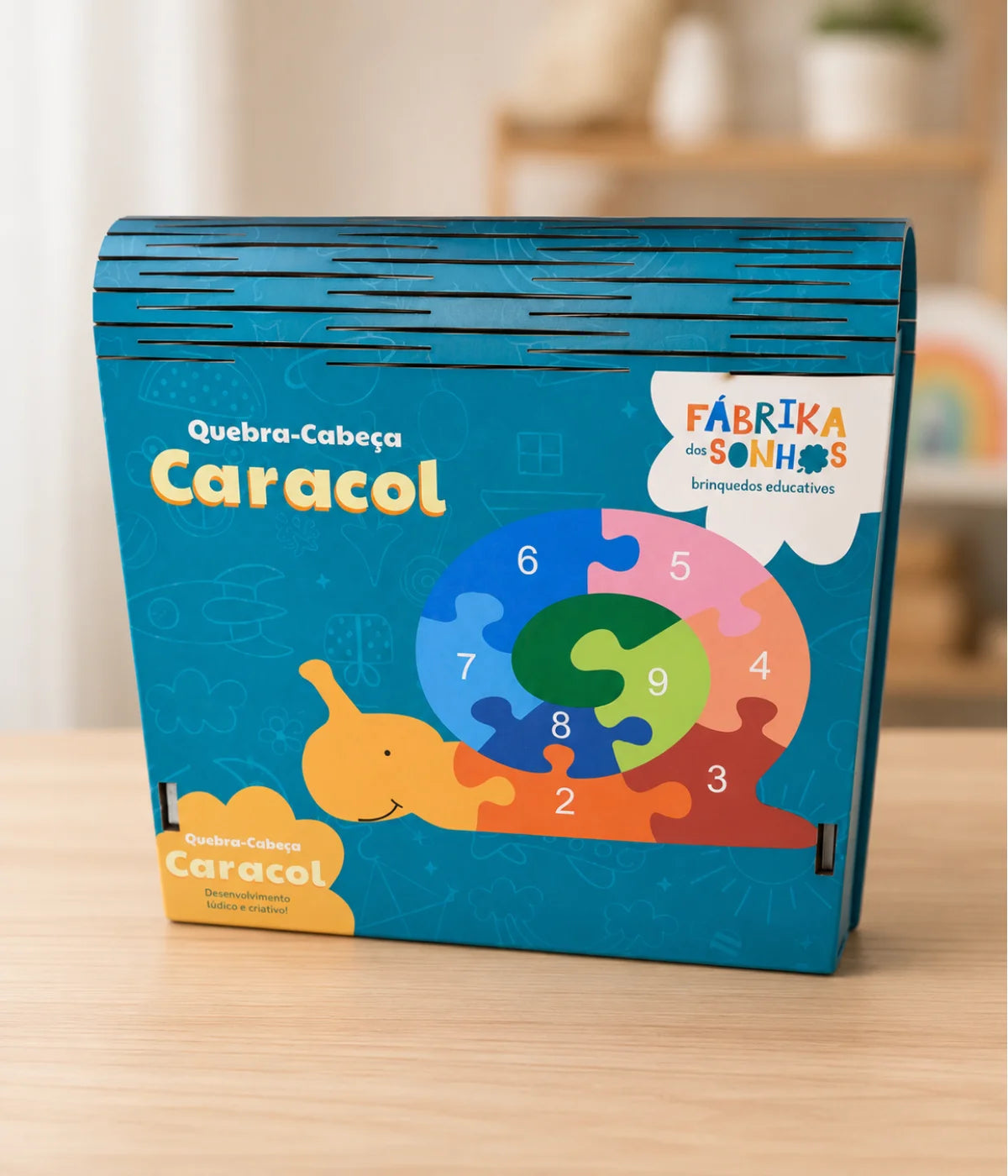 Quebra-cabeça Caracol Números MDF 6mm