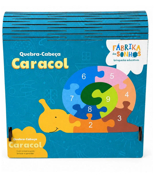 Quebra cabeças Caracol em madeira 10 peças