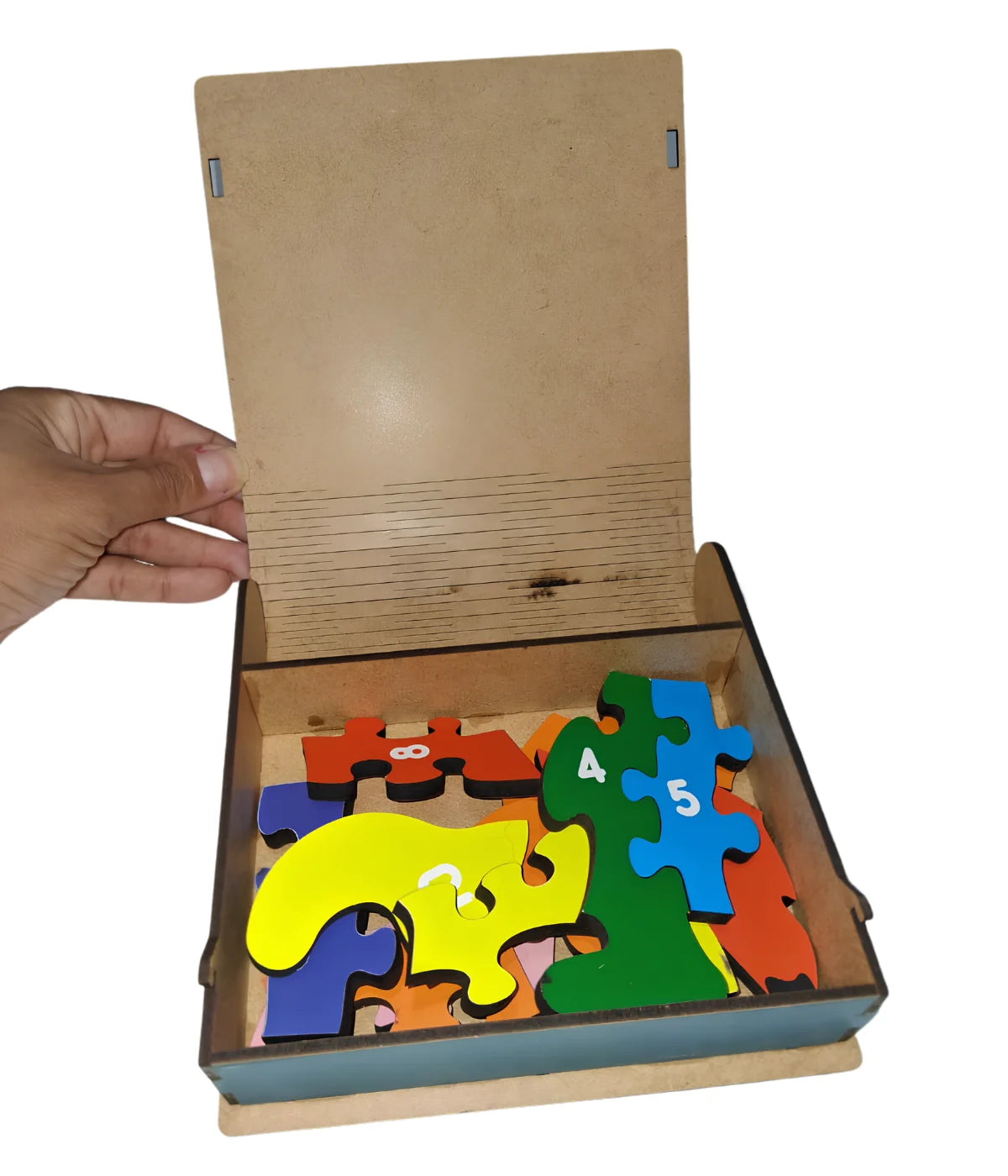 Quebra-cabeça Cachorro Números MDF 9 Peças
