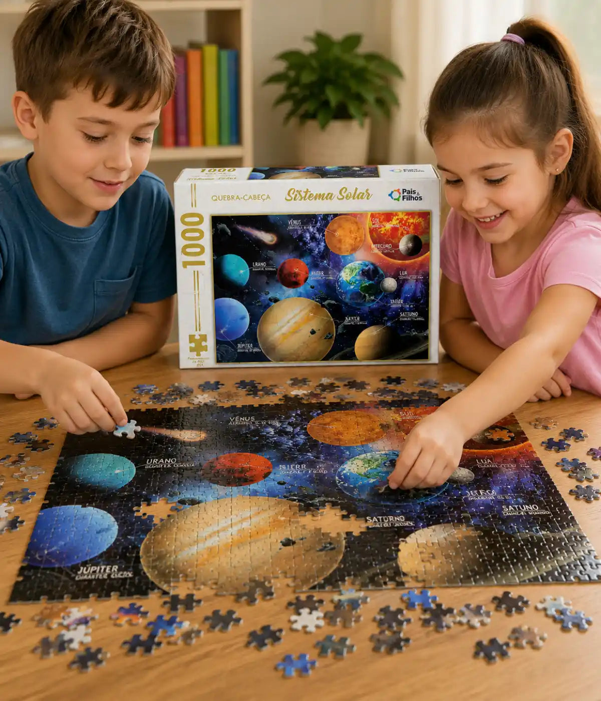 Jogo quebra cabeça sistema solar 1000 peças
