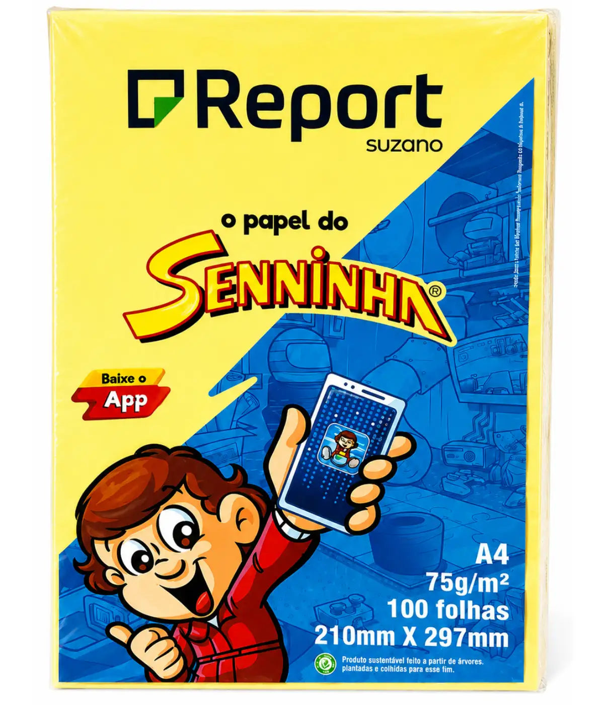 Papel Sulfite A4 Amarelo 75g 100 Folhas Chamex