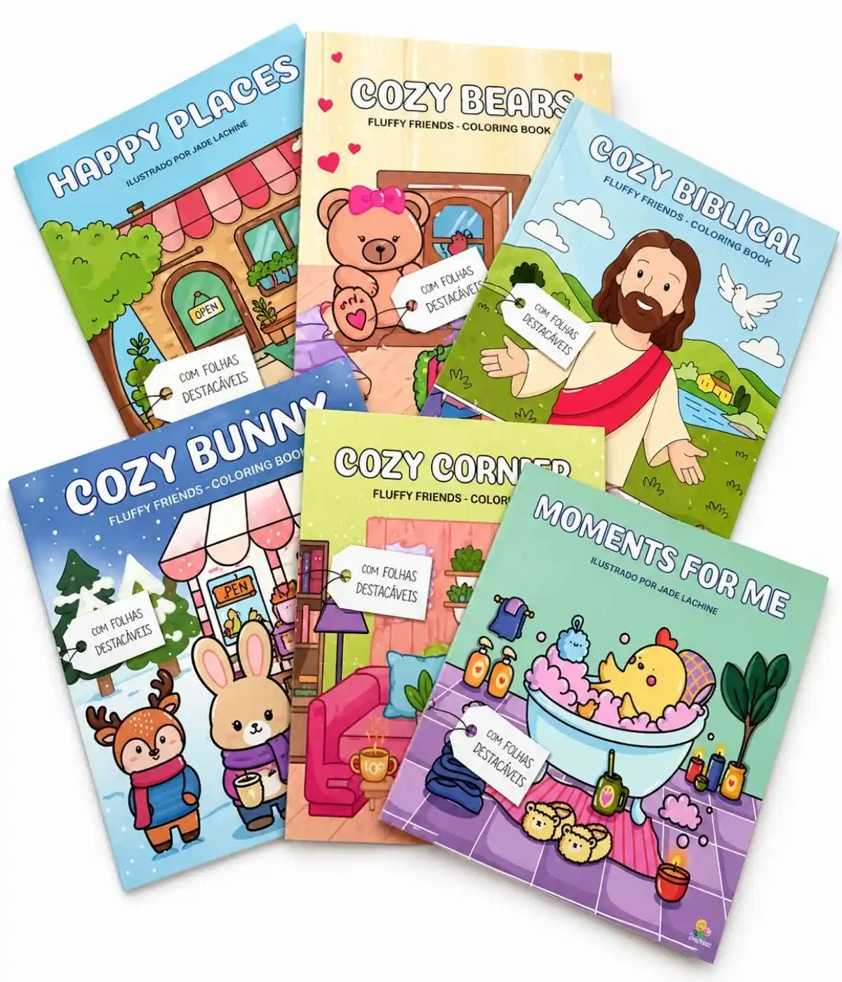 Kit presente 6 Livros para Colorir Fluffy Friends Educativos